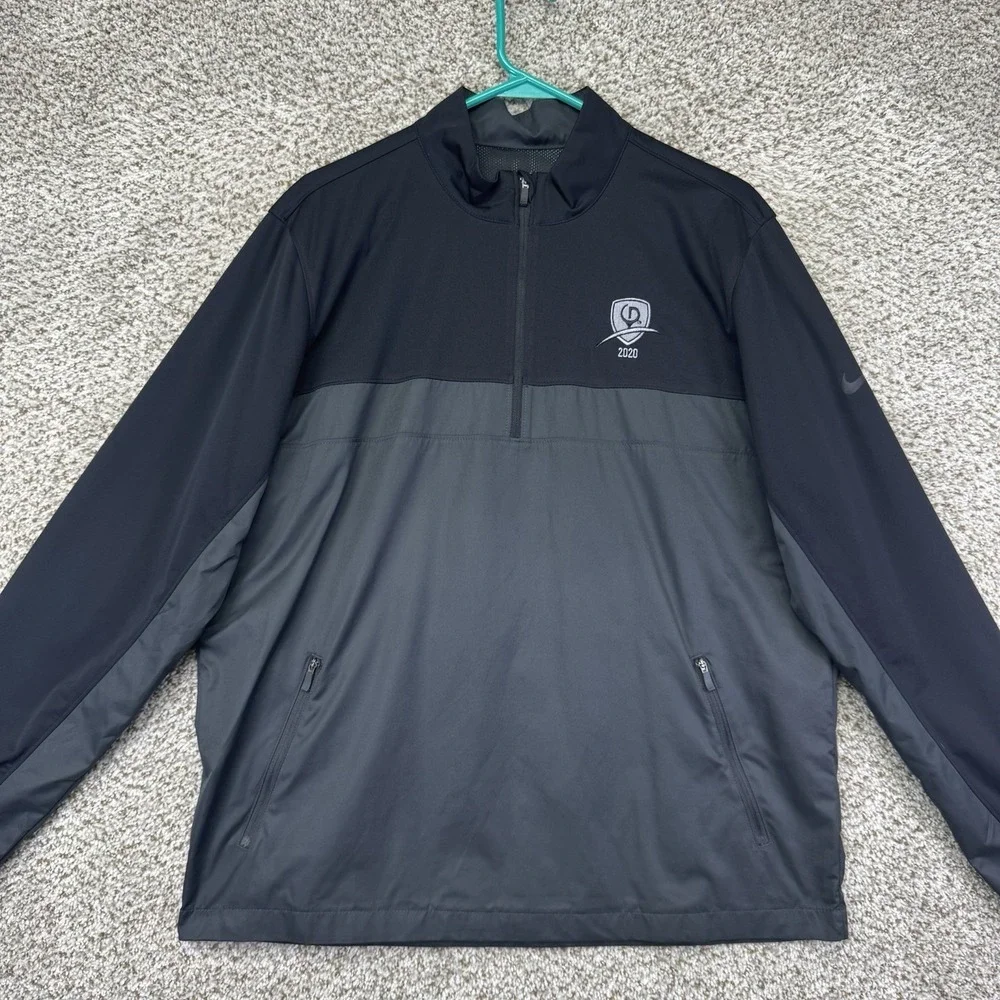 Nike Shield Victory Jacket Men's Size Medium Black Gray Quarter Zip BV0387-010